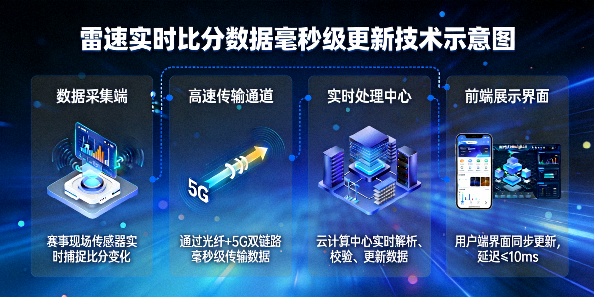 雷速实时比分数据毫秒级更新技术示意图